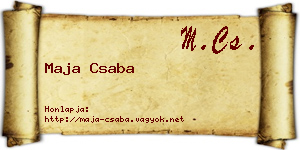 Maja Csaba névjegykártya